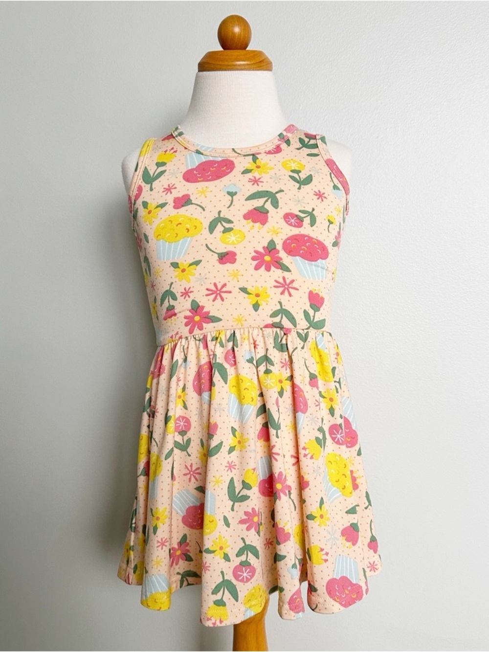 Dot Dot Smile :D Floral Cupcake Polka Dot Tank Twirl Dress